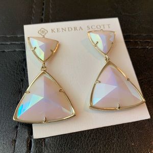 Kendra Scott white iridescent drop earrings